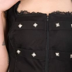 Aderlass Denim Halter Top - Rose Rebel -KILLSTAR SALES aderlass denim halter top rose rebel 13