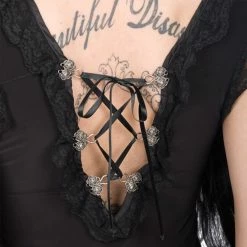 Aderlass Gothic Top - Back Top Jersey -KILLSTAR SALES aderlass gothic top back top jersey 13