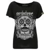 Archetype Apparel Ladies' Boat Neck T-Shirt - Sugar Skull -KILLSTAR SALES archetype apparel ladies boat neck t shirt sugar skull 3