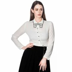 Banned Alternative Blouse - Undertaker White