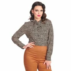 Banned Retro Blouse - Animal Attract Leo