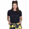 Banned Retro Knit Top - Nautical Jumper Navy Blue -KILLSTAR SALES banned retro knit top nautical jumper navy blue