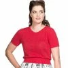 Banned Retro Knit Top - Nautical Jumper Red -KILLSTAR SALES banned retro knit top nautical jumper red