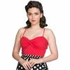 Banned Retro Strappy Top - Veronica Wrap Red