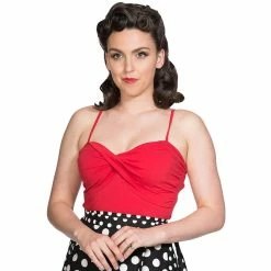 Banned Retro Strappy Top - Veronica Wrap Red