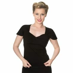 Banned Retro Vintage Top - She Who Dares Black