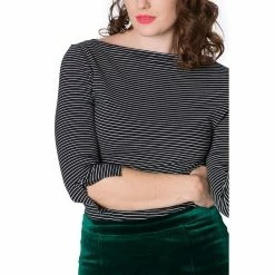 Banned Retro Vintage Top - Simply Stripe Black -KILLSTAR SALES banned retro vintage top simply stripe black3