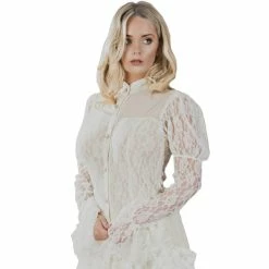 Burleska Gothic Blouse - Nerreza Cream