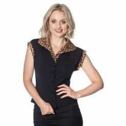 Dancing Days Blouse - Rock N Roll Leopard