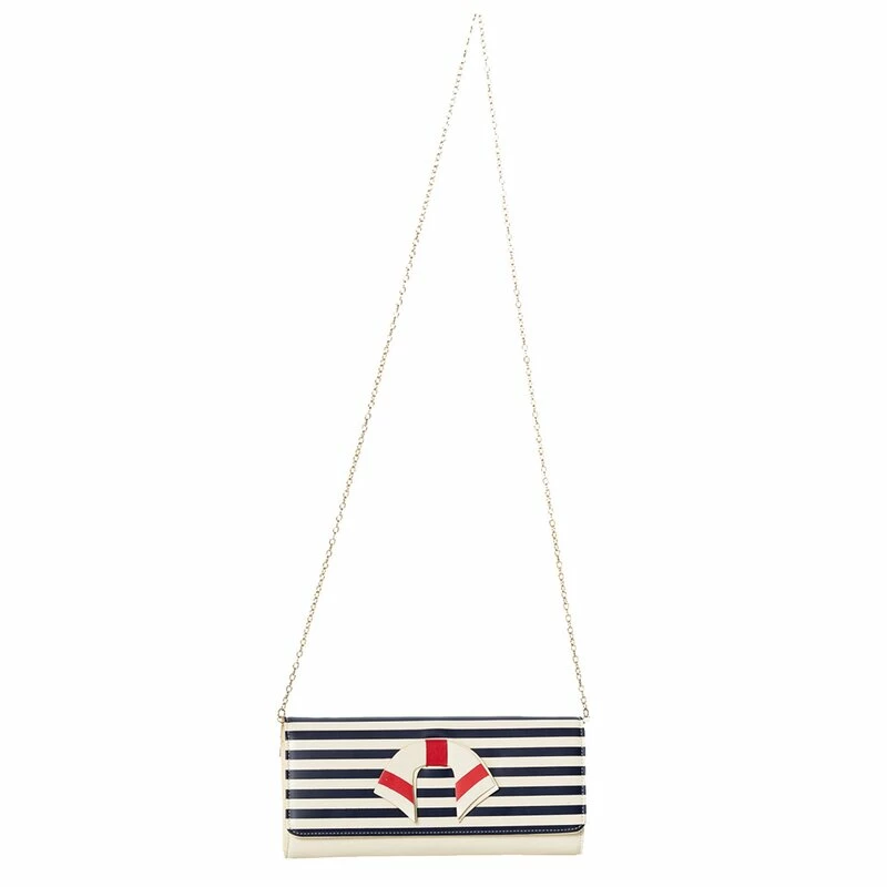 Dancing Days Clutch With Shoulder Chain - Vintage Nautical White 4 Dancing Days Clutch With Shoulder Chain - Vintage Nautical White - Image 2