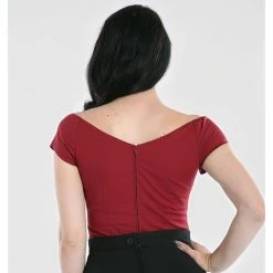 Hell Bunny Vintage Top - Petunia Burgundy -KILLSTAR SALES hell bunny vintage top petunia burgundy3