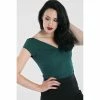 Hell Bunny Vintage Top - Petunia Dark Green