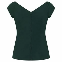 Hell Bunny Vintage Top - Petunia Dark Green -KILLSTAR SALES hell bunny vintage top petunia dark green5