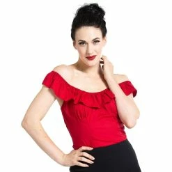 Hell Bunny Vintage Top - Rio Red