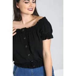 Hell Bunny Vintage Top - Soledad Black -KILLSTAR SALES hell bunny vintage top soledad black3