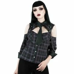 Killstar Blouse - Kalista Teachers Pet Tartan