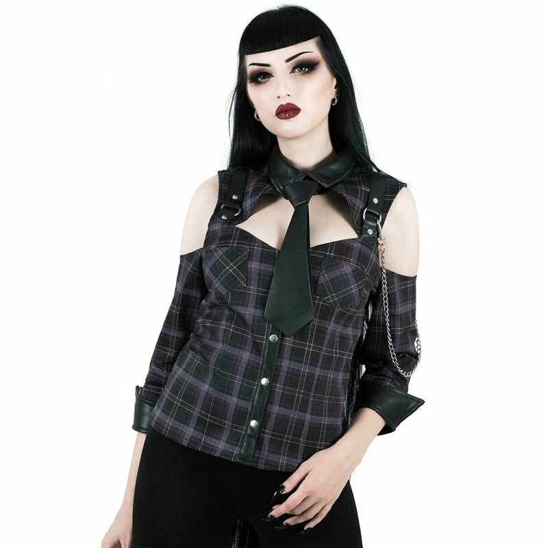 Killstar Blouse - Kalista Teachers Pet Tartan 3 Killstar Blouse - Kalista Teachers Pet Tartan