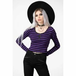 KILLSTAR Crop Top - Chimera Lila -KILLSTAR SALES killstar crop top chimera lila 13