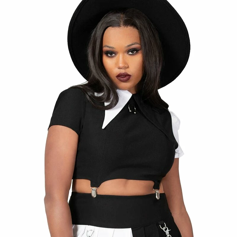 KILLSTAR Crop Top - Hels Harlequin 3 KILLSTAR Crop Top - Hels Harlequin