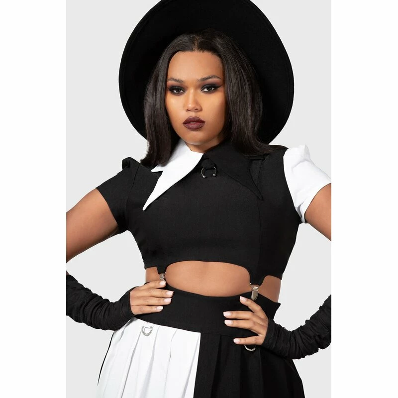 KILLSTAR Crop Top - Hels Harlequin 4 KILLSTAR Crop Top - Hels Harlequin - Image 2