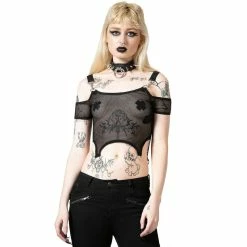 Killstar Crop Top - Hurricane Fishnet