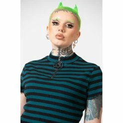 KILLSTAR Crop Top - Malkin Green -KILLSTAR SALES killstar crop top malkin green5