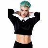 Killstar Cropped Velvet Shirt - Friday Crop Top