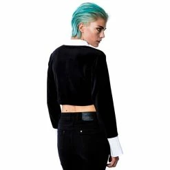 Killstar Cropped Velvet Shirt - Friday Crop Top -KILLSTAR SALES killstar cropped velvet shirt friday crop top 52