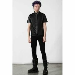 Killstar Faux-Leather Shirt - Oberon -KILLSTAR SALES killstar faux leather shirt oberon6
