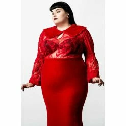 Killstar Gothic Blouse - Bite Tonight Scarlet 8 Killstar Gothic Blouse - Bite Tonight Scarlet -KILLSTAR SALES killstar gothic blouse bite tonight scarlet3