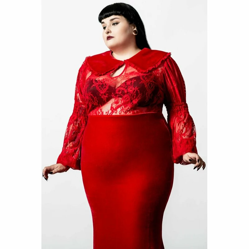 Killstar Gothic Blouse - Bite Tonight Scarlet 5 Killstar Gothic Blouse - Bite Tonight Scarlet - Image 3