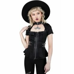 Killstar Gothic Blouse - Dark Enterprise Pinstripe 6 Killstar Gothic Blouse - Dark Enterprise Pinstripe -KILLSTAR SALES killstar gothic blouse dark enterprise pinstripe2