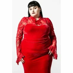 Killstar Gothic Blouse - Poison Fang Scarlet -KILLSTAR SALES killstar gothic blouse poison fang scarlet4