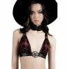 Killstar Halter-Top - Crimson Daze Blood Tartan