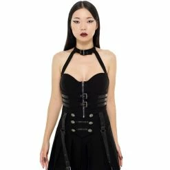 Killstar Halter Top - Night Patrol Black