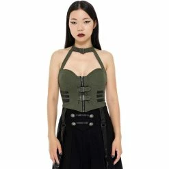 Killstar Halter Top - Night Patrol Khaki
