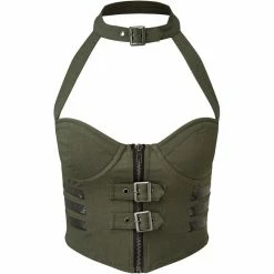 Killstar Halter Top - Night Patrol Khaki -KILLSTAR SALES killstar halter top night patrol khaki 14