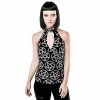 Killstar Neckholder Halter-Top - Venom On Edge Silver -KILLSTAR SALES killstar neckholder halter top venom on edge silver