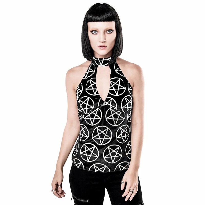 Killstar Neckholder Halter-Top - Venom On Edge Silver 3 Killstar Neckholder Halter-Top - Venom On Edge Silver