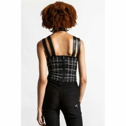 Killstar Strappy Top - Jaded Ash Tartan -KILLSTAR SALES killstar strappy top jaded ash tartan3