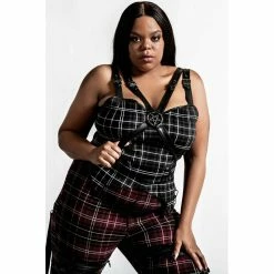 Killstar Strappy Top - Jaded Ash Tartan -KILLSTAR SALES killstar strappy top jaded ash tartan4