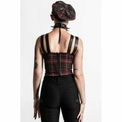 Killstar Strappy Top - Jaded Blood Tartan -KILLSTAR SALES killstar strappy top jaded blood tartan3