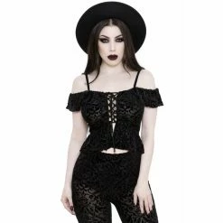 Killstar Velvet Bardot Top - Aimee