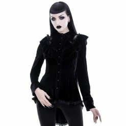 Killstar Velvet Blouse - Procession 9 Killstar Velvet Blouse - Procession -KILLSTAR SALES killstar velvet blouse procession2