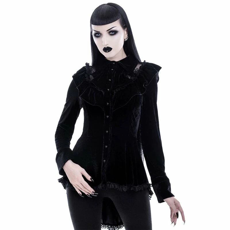 Killstar Velvet Blouse - Procession 4 Killstar Velvet Blouse - Procession - Image 2