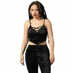 Killstar Velvet Strappy Top - Blasphemia