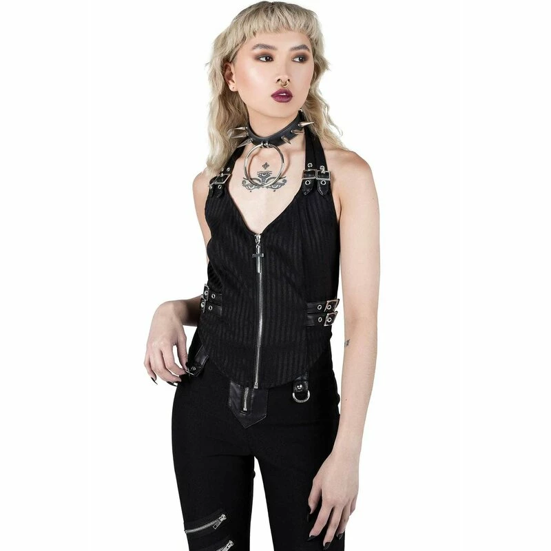 Killstar Vest - Ravana Pinstripe 3 Killstar Vest - Ravana Pinstripe