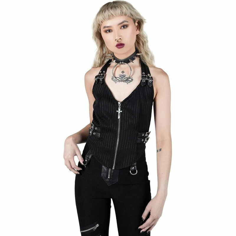 Killstar Vest - Ravana Pinstripe 4 Killstar Vest - Ravana Pinstripe - Image 2