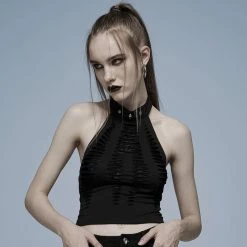 Punk Rave Crop Top - Atomic Skies Black