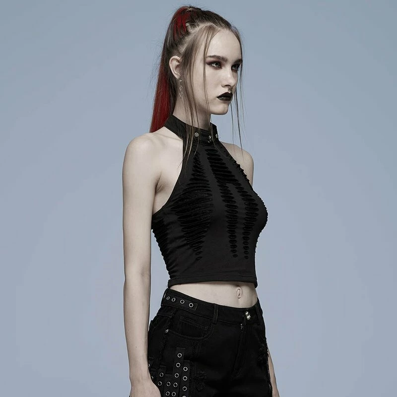 Punk Rave Crop Top - Atomic Skies Black 5 Punk Rave Crop Top - Atomic Skies Black - Image 3